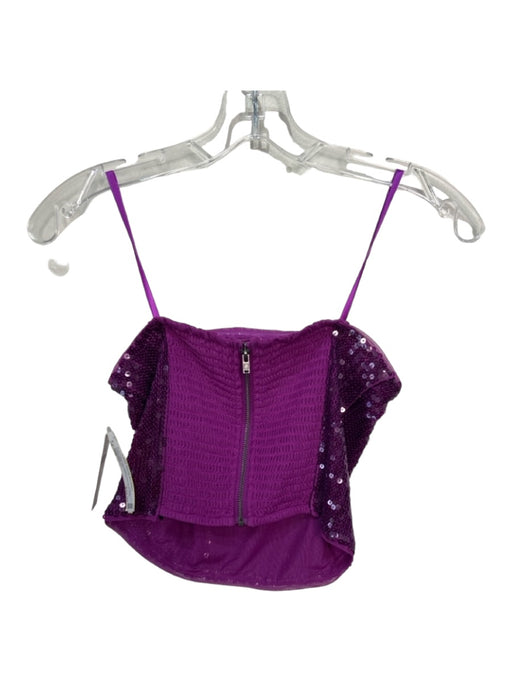 Anthropologie Size XS Purple Polyester Blend Sequin Detail Strapless Crop Top Purple / XS