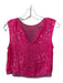 Velvet Size XS Pink Viscose Sequin Stripes Round Neck Sleeveless Raw Edge Top Pink / XS