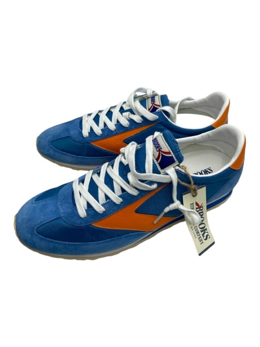 Brooks Shoe Size 12 NWT Blue & Orange Leather Two Tone Sneaker Men's Shoes 12