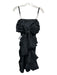 Marc Jacobs Size 4 Black Silk Taffeta Gathered Bow Back Knee length Dress Black / 4
