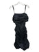 Marc Jacobs Size 4 Black Silk Taffeta Gathered Bow Back Knee length Dress Black / 4