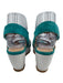 Sacha London Shoe Size 6.5 Turquoise & White Suede & Leather Criss Cross Sandals Turquoise & White / 6.5