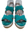Sacha London Shoe Size 6.5 Turquoise & White Suede & Leather Criss Cross Sandals Turquoise & White / 6.5