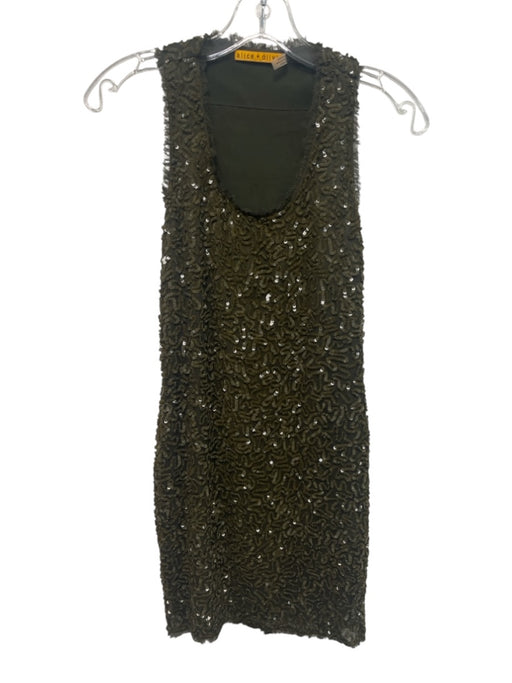 Alice & Olivia Size XS Hunter Green No Fabric Tag All Over Sequins Dress Hunter Green / XS
