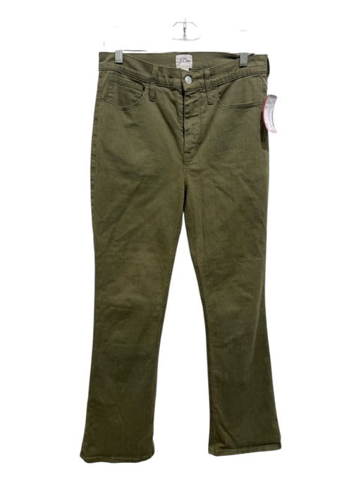 J Crew Size 28 Olive Green Cotton Blend High Rise Flare Pants Olive Green / 28