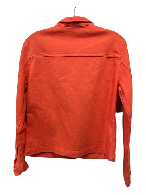 Saint James Size 36 Orange Cotton Denim Silver Buttons Patch Pocket Logo Jacket Orange / 36