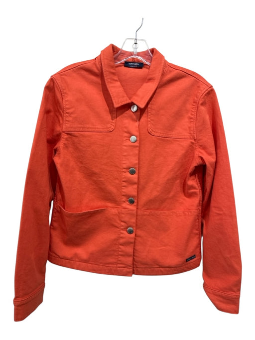 Saint James Size 36 Orange Cotton Denim Silver Buttons Patch Pocket Logo Jacket Orange / 36