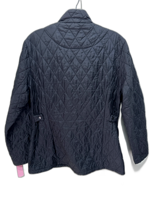 Barbour Size 10 Black Polyester Diamond Quilted Patch Pocket Snap Closure Jacket Black / 10