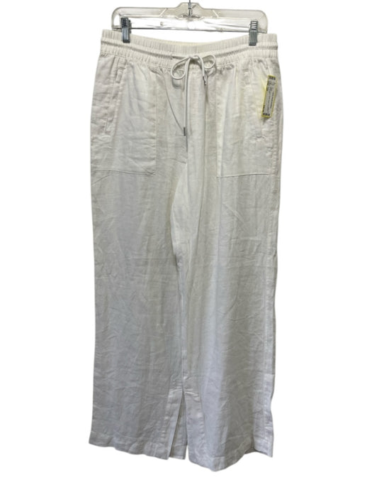 Athleta Size 10T White Linen Elastic Waist Drawstring Pants White / 10T