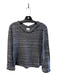 Chanel Size 38 Gray Cotton Long Sleeve V Neck Heathered Applique Design Top Gray / 38