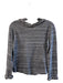 Chanel Size 38 Gray Cotton Long Sleeve V Neck Heathered Applique Design Top Gray / 38