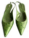 Gucci Shoe Size 7B Green Ostrich Pointed Toe Slingback silver hardware Shoes Green / 7B