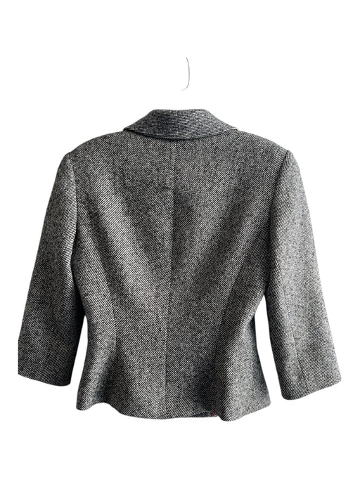 Trina Turk Size 4 Black & White No Fabric Tag Shoulder Pads Button Front Jacket Black & White / 4