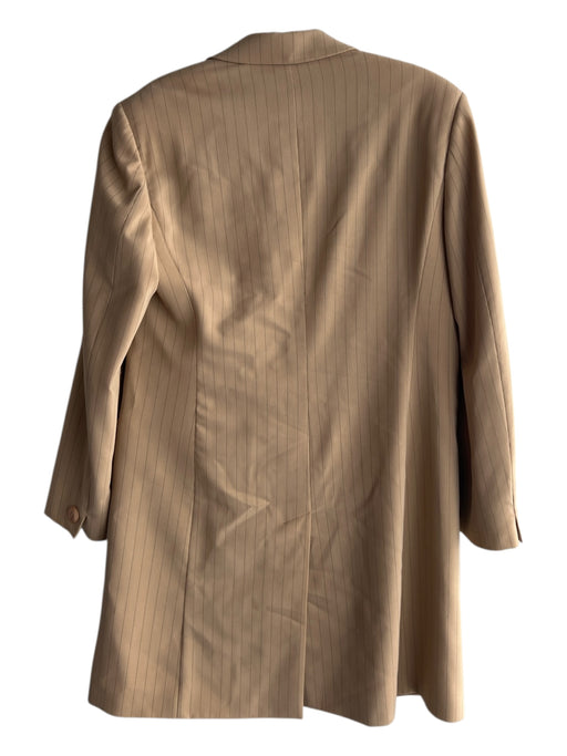 MaxMara Size 10 Neion Green & Gray Virgin Wool Long Sleeve Pin Stripe Jacket Neion Green & Gray / 10