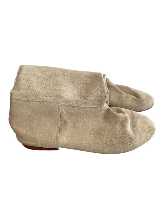 Made In Italy Shoe Size 5 Beige Suede Almond Toe Bootie Seam Detail Boots Beige / 5
