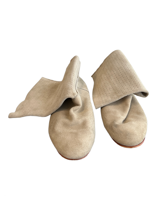 Made In Italy Shoe Size 5 Beige Suede Almond Toe Bootie Seam Detail Boots Beige / 5
