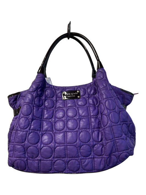 Kate Spade Purple Leather & Nylon Zip Close Puffer Shoulder Bag Bag Purple / M