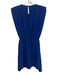 Amanda Uprichard Size M Royal Blue Polyester Shoulder Pads Tie Waist Mini Dress Royal Blue / M