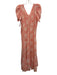 Loveshackfancy Size 12 Peach Pink & white Cotton Pintuck Flowers Maxi Dress Peach Pink & white / 12