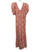 Loveshackfancy Size 12 Peach Pink & white Cotton Pintuck Flowers Maxi Dress Peach Pink & white / 12
