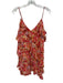 Lovers + Friends Size L Orange, Red, Green Polyester Floral Flounce Mini Dress Orange, Red, Green / L