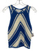 Fifteen Twenty Size S Blue & White Cotton Crochet Knit Chevron high neck Top Blue & White / S