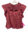 Farm Rio Size M Mauve Pink Cotton Shirred Cut Out Lace Trim Top Mauve Pink / M