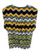 Ramy Brook Size S Blue, Green, Yellow Polyester Mesh Wavy Stripes Surplice Top Blue, Green, Yellow / S