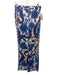 Derek Lam 10 Crosby Size 6 Blue, White, Brown Polyester Satin Straight Leg Pants Blue, White, Brown / 6