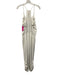 Amanda Uprichard Size M White Polyester Ruched Detail V Neck Jumpsuit White / M