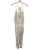 Amanda Uprichard Size M White Polyester Ruched Detail V Neck Jumpsuit White / M