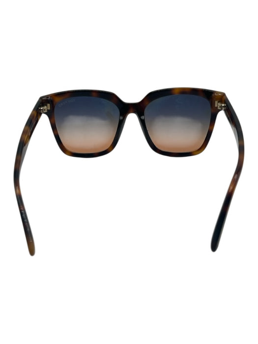 Tom Ford Brown Print Acetate Tortoise Sqaure Buttons Sunglasses Brown Print