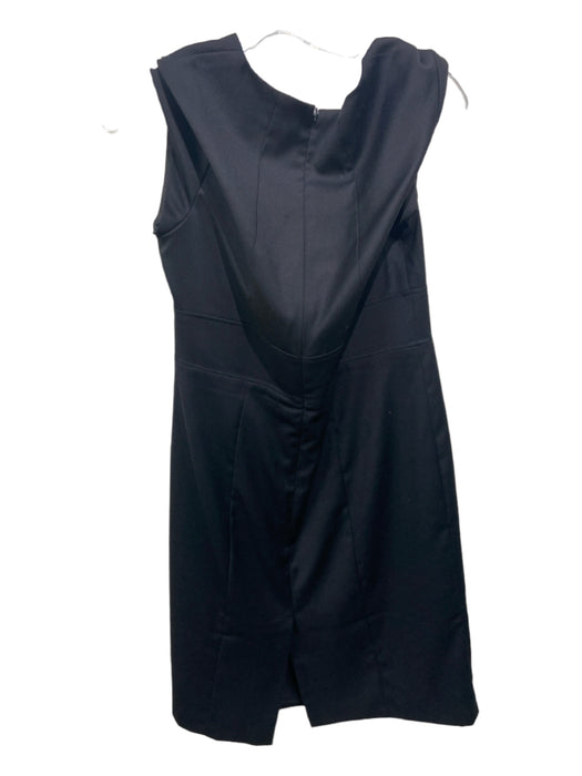 Reiss Size 10 Black Polyester Blend Square Neck Cap Sleeve Sheath Dress Black / 10