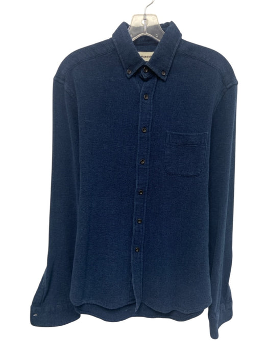 Taylor Stitch Size 40 Blue Cotton Blend Waffle Button Up Men's Long Sleeve Shirt Blue / 40