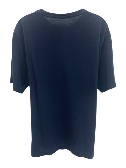 Kiton Size Est L Navy Cotton Solid T shirt Crew Men's Short Sleeve Navy / Est L