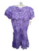 Loveshackfancy Size XS Purple Cotton V Neck Floral Embroidery Cap Sleeve Dress Purple / XS