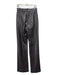 A.L.C. Size 6 Dark Brown Faux Leather Hook & Zip High Rise Straight Pants Dark Brown / 6