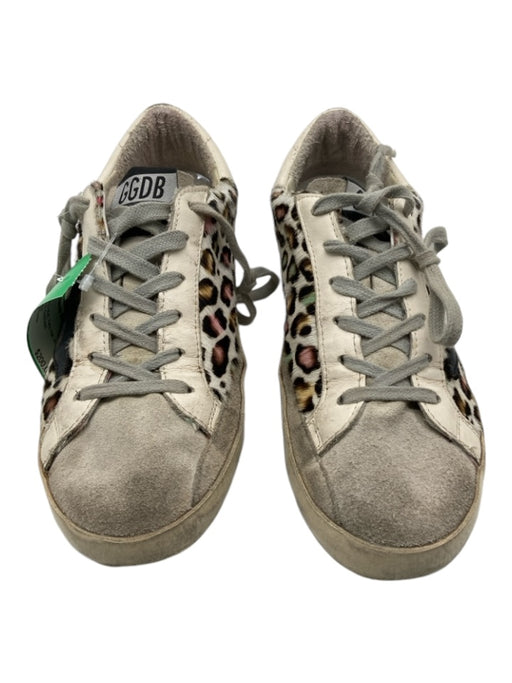 Golden Goose Shoe Size 36 Ivory & Multi Pony Hair Animal Print Laces Sneakers Ivory & Multi / 36