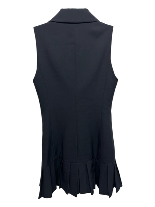 Zara Size S Black Acetate Sleeveless Double Breast Side Pockets Above Knee Dress Black / S