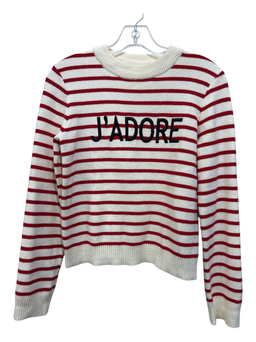 endless rose Size S Red, Cream, Black Rayon Blend Ribbed Stripe Sweater Red, Cream, Black / S
