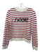 endless rose Size S Red, Cream, Black Rayon Blend Ribbed Stripe Sweater Red, Cream, Black / S