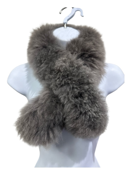 Peruvian Connection Gray Alpaca Fur Loop scarf Gray / One Size
