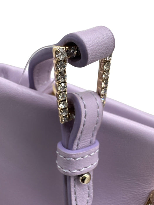 Roger Vivier Light Purple Leather Zip Close Crystal Gold Hardware Shoulder Bag Light Purple / Mini