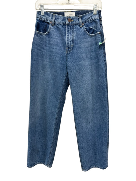 La Ligne Size 24 Med Dark Wash Cotton Denim Zip & Button High Rise Jeans Med Dark Wash / 24