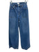 Cult Gaia Size 24 Med Wash Cotton Denim Faded Embroidered Detail Wide Leg Jeans Med Wash / 24
