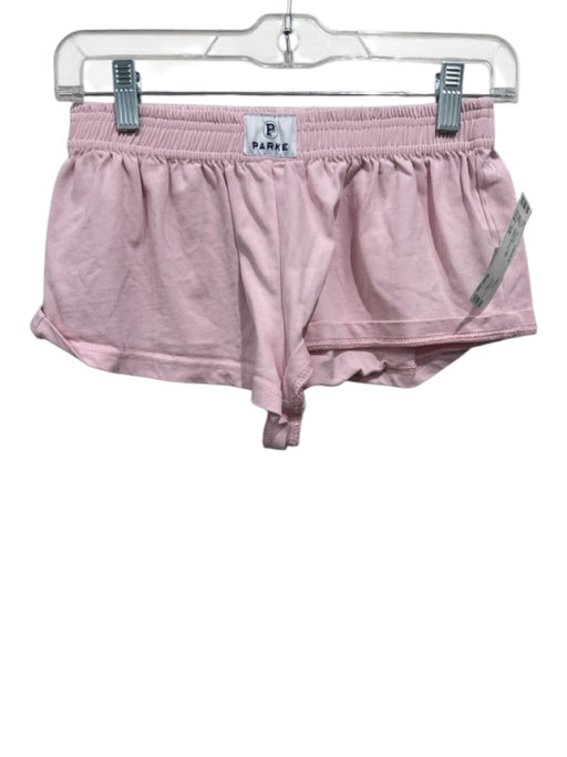 Parke Size XS Light Pink Cotton Elastic Waist Logo Short Shorts Shorts Light Pink / XS