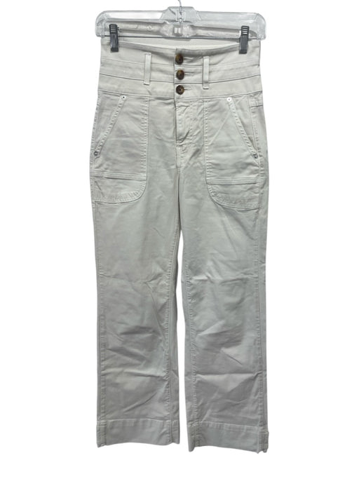 Veronica Beard Jeans Size 24 Off White Cotton Blend Zip & Button 3 button Pants Off White / 24