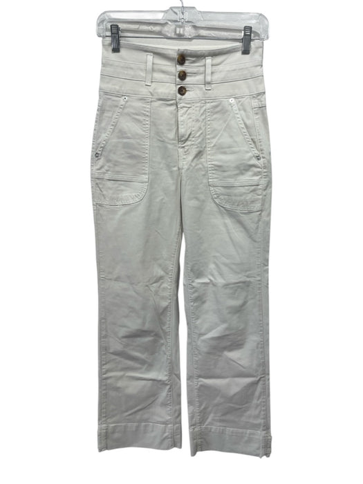 Veronica Beard Jeans Size 24 Off White Cotton Blend Zip & Button 3 button Pants Off White / 24