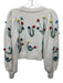 Alice + Olivia Size XS Ivory & Multi Cotton 3d Floral Detail Knit Sweater Ivory & Multi / XS