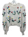 Alice + Olivia Size XS Ivory & Multi Cotton 3d Floral Detail Knit Sweater Ivory & Multi / XS